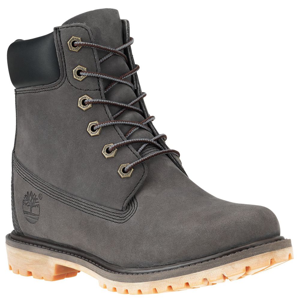 Bototos Timberland Mujer 6-Inch Premium Waterproof Internal Wedge Gris Oscuro - Chile BUT-897146